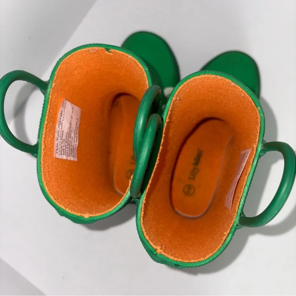 Kidorable Green Alligator Rain Boots Boys Size 9/10